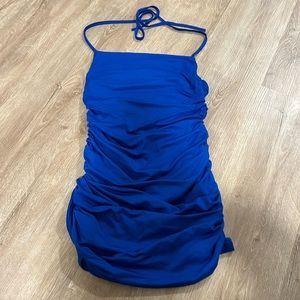 Blue halter top mini dress size L